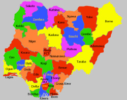 A map of Nigerian States